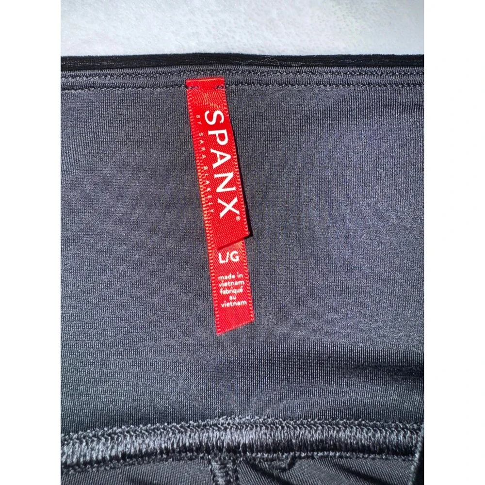 SPANX Velvet Leggings Black High Waisted Slimming Ankle Pants Large L/G